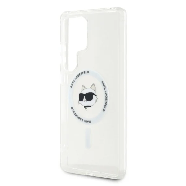 Case Karl Lagerfeld Button Choupette Head Printed Logo MagSafe Samsung Galaxy S25 Ultra whiteeng
