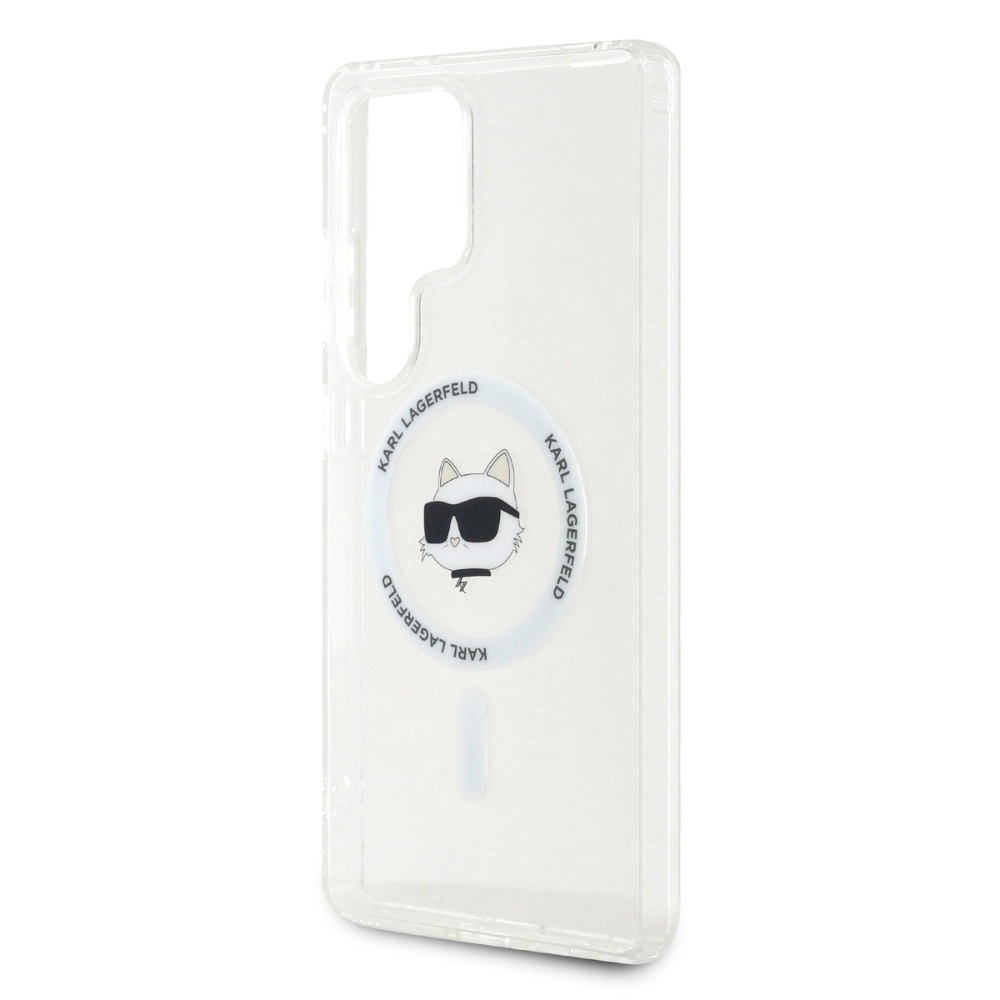 Case Karl Lagerfeld Button Choupette Head Printed Logo MagSafe Samsung Galaxy S25 Ultra whiteeng