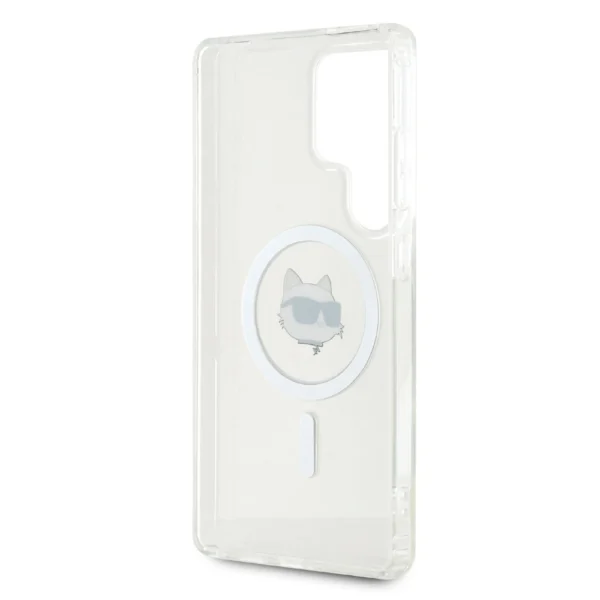 Case Karl Lagerfeld Button Choupette Head Printed Logo MagSafe Samsung Galaxy S25 Ultra whiteeng