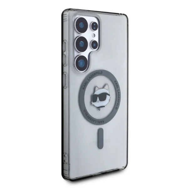 Karl Lagerfeld Button Choupette Head Printed Logo MagSafe Samsung Galaxy S25 Ultra case blackeng