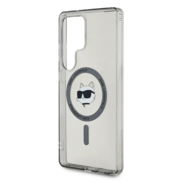 Karl Lagerfeld Button Choupette Head Printed Logo MagSafe Samsung Galaxy S25 Ultra case blackeng
