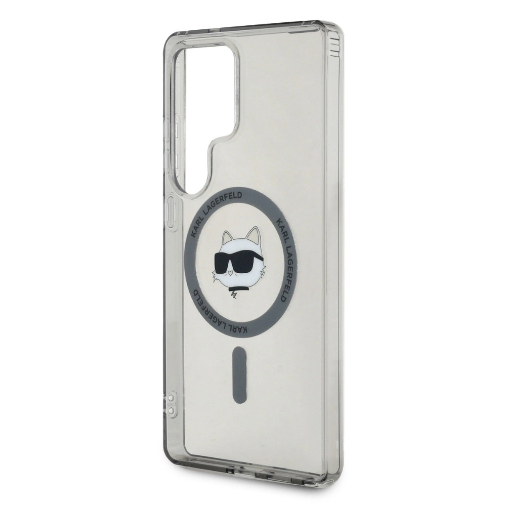 Karl Lagerfeld Button Choupette Head Printed Logo MagSafe Samsung Galaxy S25 Ultra case blackeng