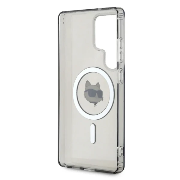 Karl Lagerfeld Button Choupette Head Printed Logo MagSafe Samsung Galaxy S25 Ultra case blackeng