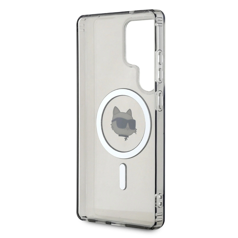 Karl Lagerfeld Button Choupette Head Printed Logo MagSafe Samsung Galaxy S25 Ultra case blackeng