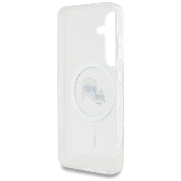 Case Karl Lagerfeld Button Karl & Choupette Heads Printed Logo MagSafe Samsung Galaxy S25 whiteeng