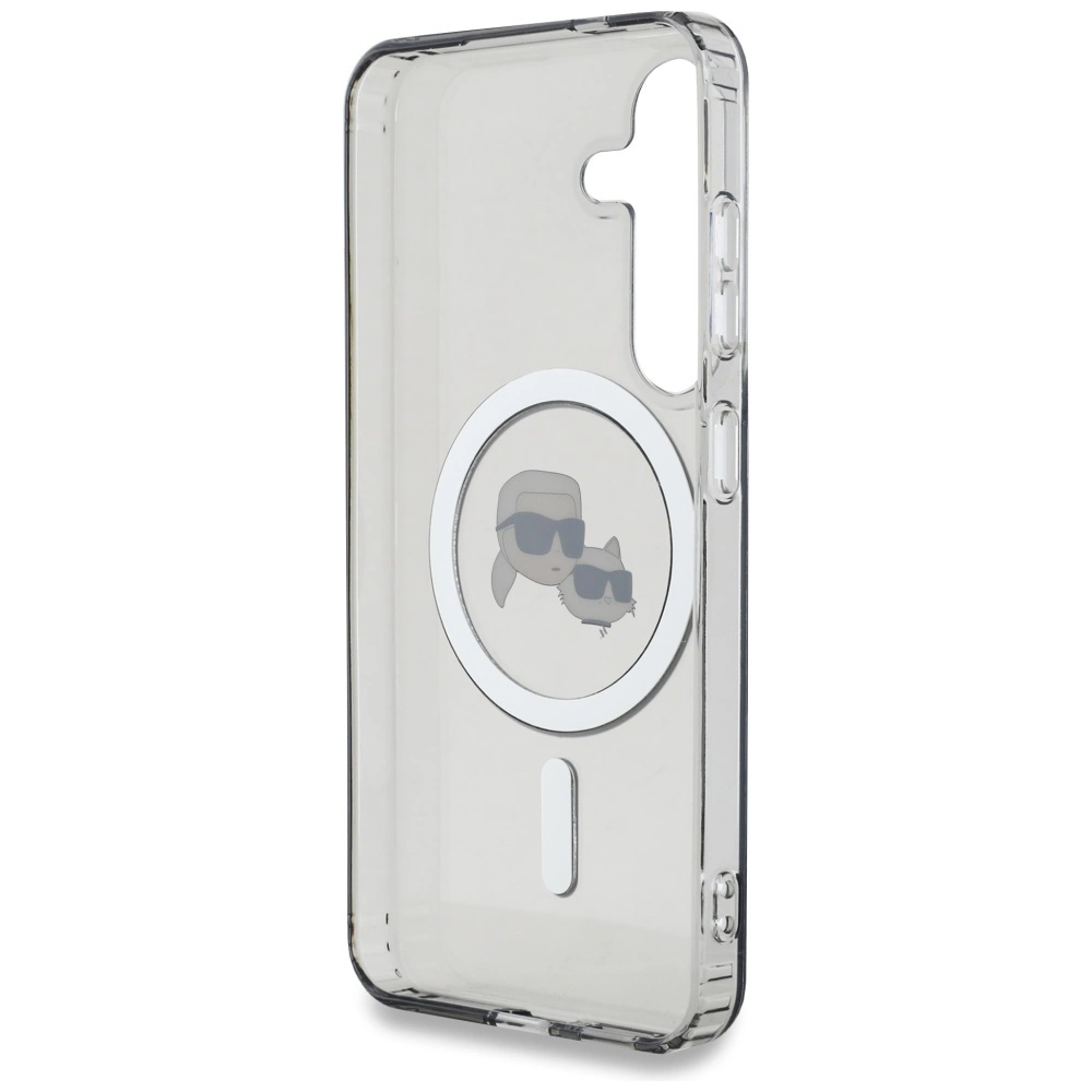 Karl Lagerfeld Button Karl & Choupette Heads Printed Logo MagSafe Samsung Galaxy S25 case blackeng