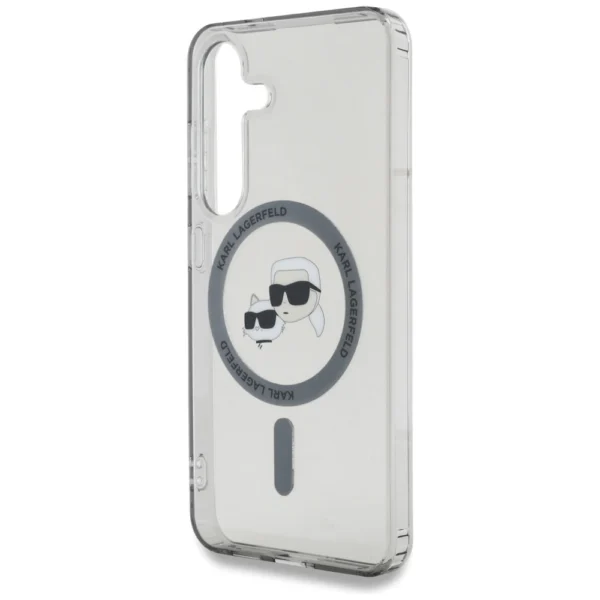 Karl Lagerfeld Button Karl & Choupette Heads Printed Logo MagSafe Samsung Galaxy S25 Plus case blackeng