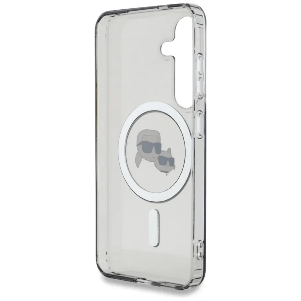 Karl Lagerfeld Button Karl & Choupette Heads Printed Logo MagSafe Samsung Galaxy S25 Plus case blackeng