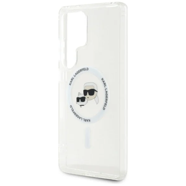 Case Karl Lagerfeld Button Karl & Choupette Heads Printed Logo MagSafe Samsung Galaxy S25 Ultra whiteeng