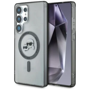 Karl Lagerfeld Button Karl & Choupette Heads Printed Logo MagSafe Samsung Galaxy S25 Ultra case blackeng