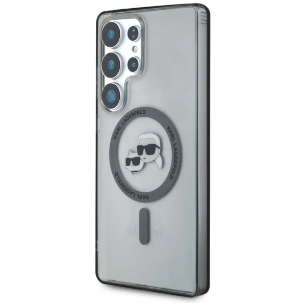 Karl Lagerfeld Button Karl & Choupette Heads Printed Logo MagSafe Samsung Galaxy S25 Ultra case blackeng