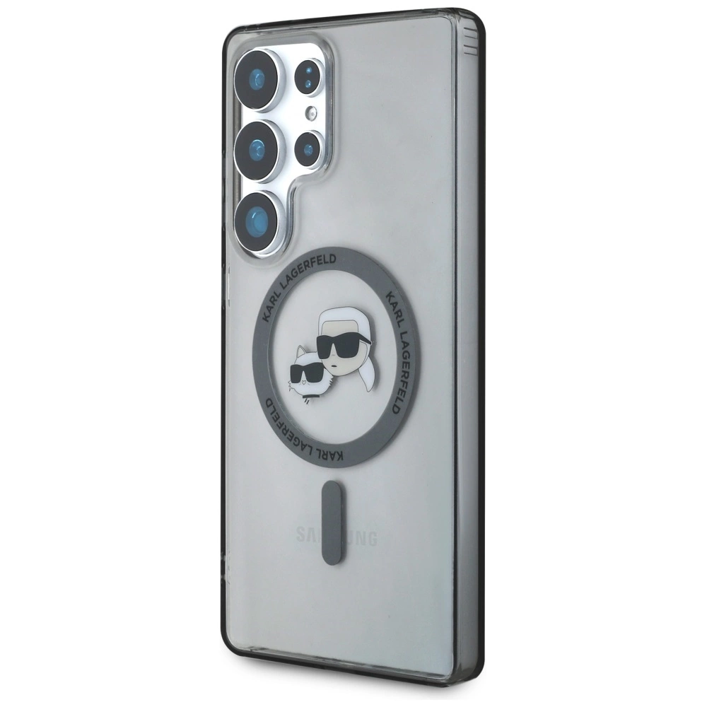 Karl Lagerfeld Button Karl & Choupette Heads Printed Logo MagSafe Samsung Galaxy S25 Ultra case blackeng
