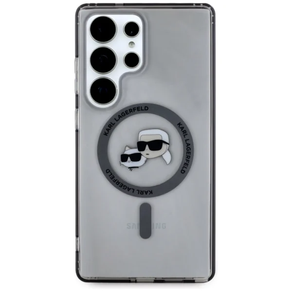 Karl Lagerfeld Button Karl & Choupette Heads Printed Logo MagSafe Samsung Galaxy S25 Ultra case blackeng