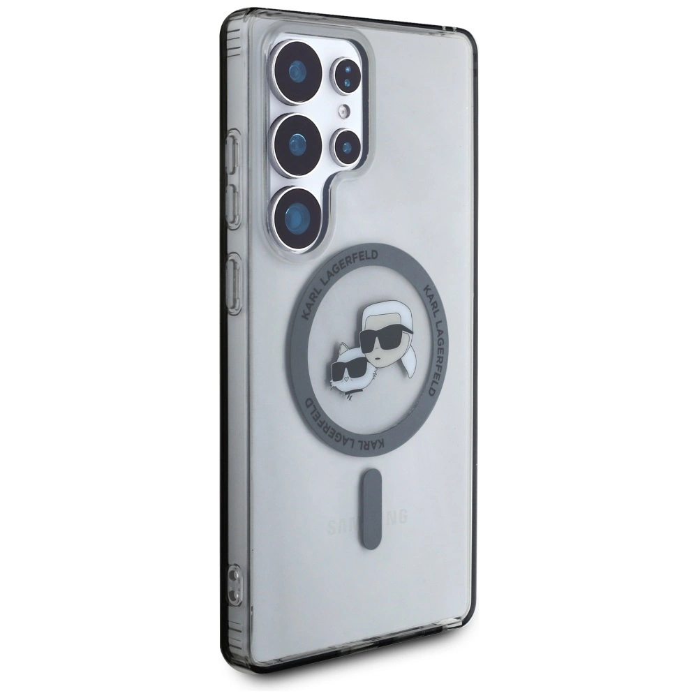 Karl Lagerfeld Button Karl & Choupette Heads Printed Logo MagSafe Samsung Galaxy S25 Ultra case blackeng