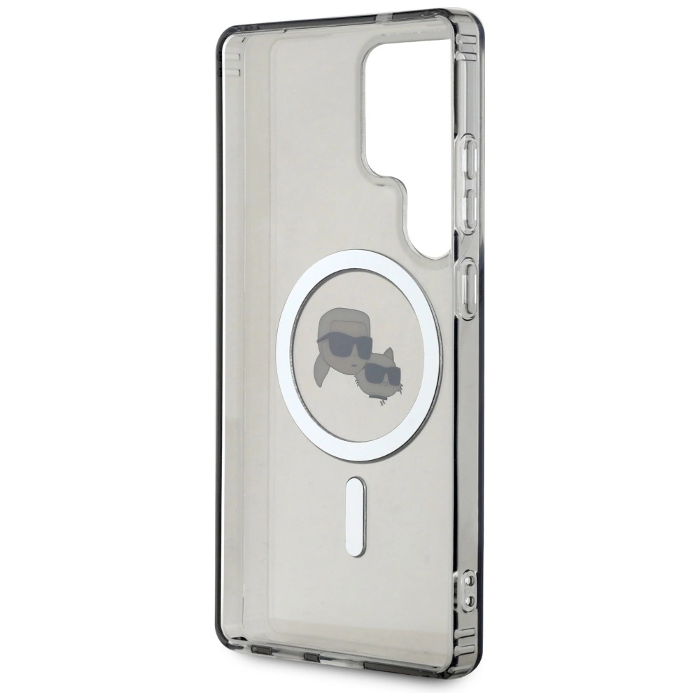 Karl Lagerfeld Button Karl & Choupette Heads Printed Logo MagSafe Samsung Galaxy S25 Ultra case blackeng