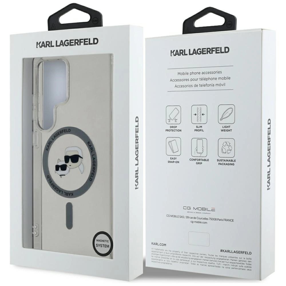 Karl Lagerfeld Button Karl & Choupette Heads Printed Logo MagSafe Samsung Galaxy S25 Ultra case blackeng