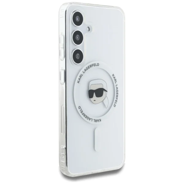 Case Karl Lagerfeld Button Karl Head Printed Logo MagSafe Samsung Galaxy S25 whiteeng