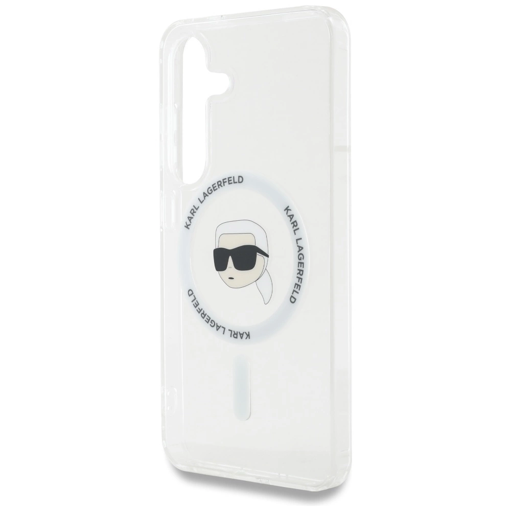 Case Karl Lagerfeld Button Karl Head Printed Logo MagSafe Samsung Galaxy S25 whiteeng