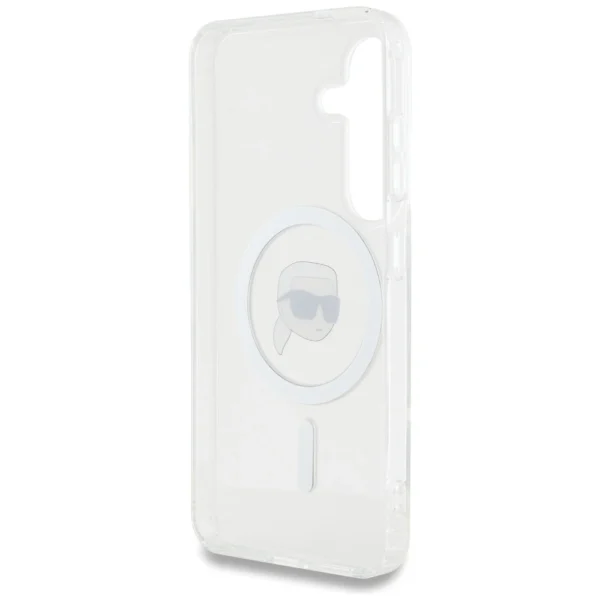 Case Karl Lagerfeld Button Karl Head Printed Logo MagSafe Samsung Galaxy S25 whiteeng