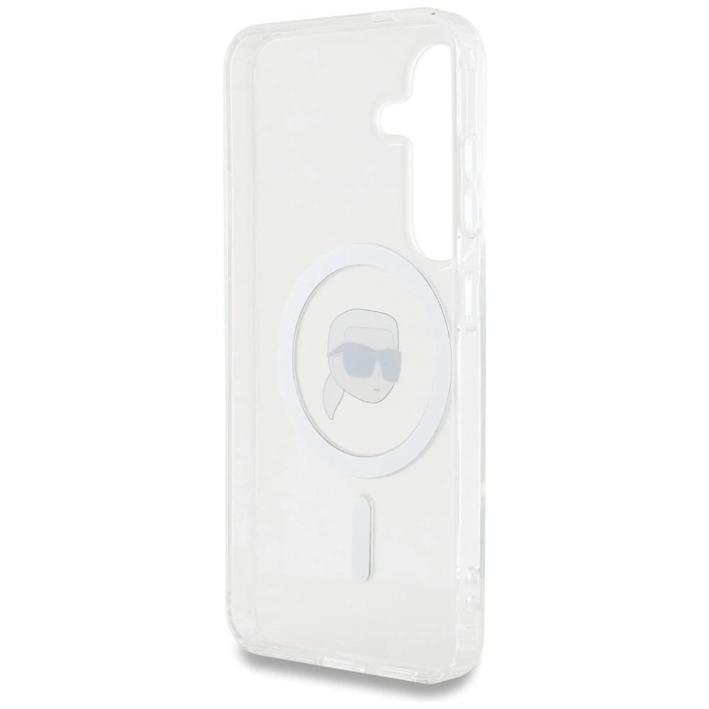 Case Karl Lagerfeld Button Karl Head Printed Logo MagSafe Samsung Galaxy S25 whiteeng