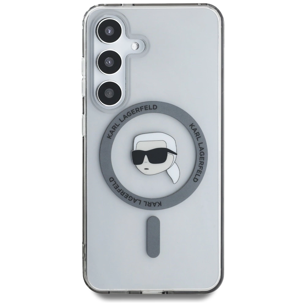 Case Karl Lagerfeld Button Karl Head Printed Logo MagSafe Samsung Galaxy S25 blackeng