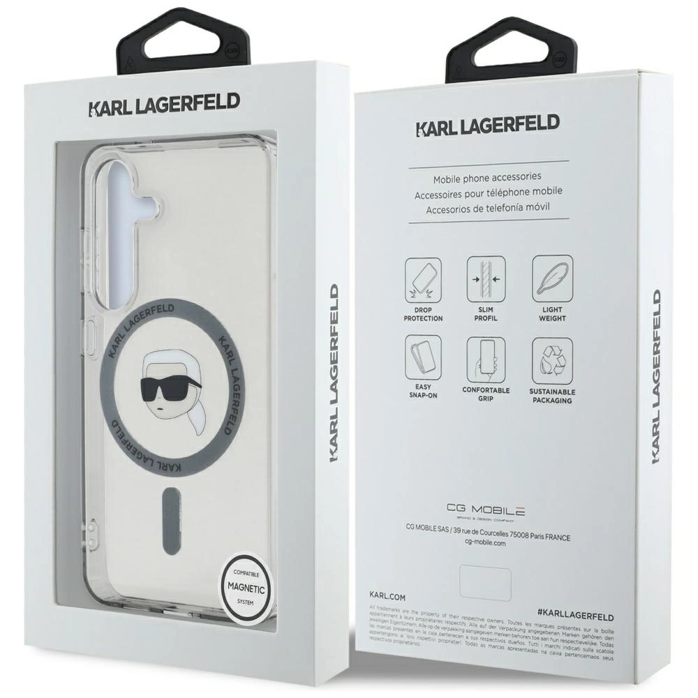 Case Karl Lagerfeld Button Karl Head Printed Logo MagSafe Samsung Galaxy S25 blackeng