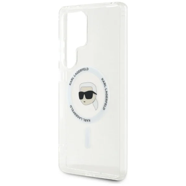 Case Karl Lagerfeld Button Karl Head Printed Logo MagSafe Samsung Galaxy S25 Ultra whiteeng