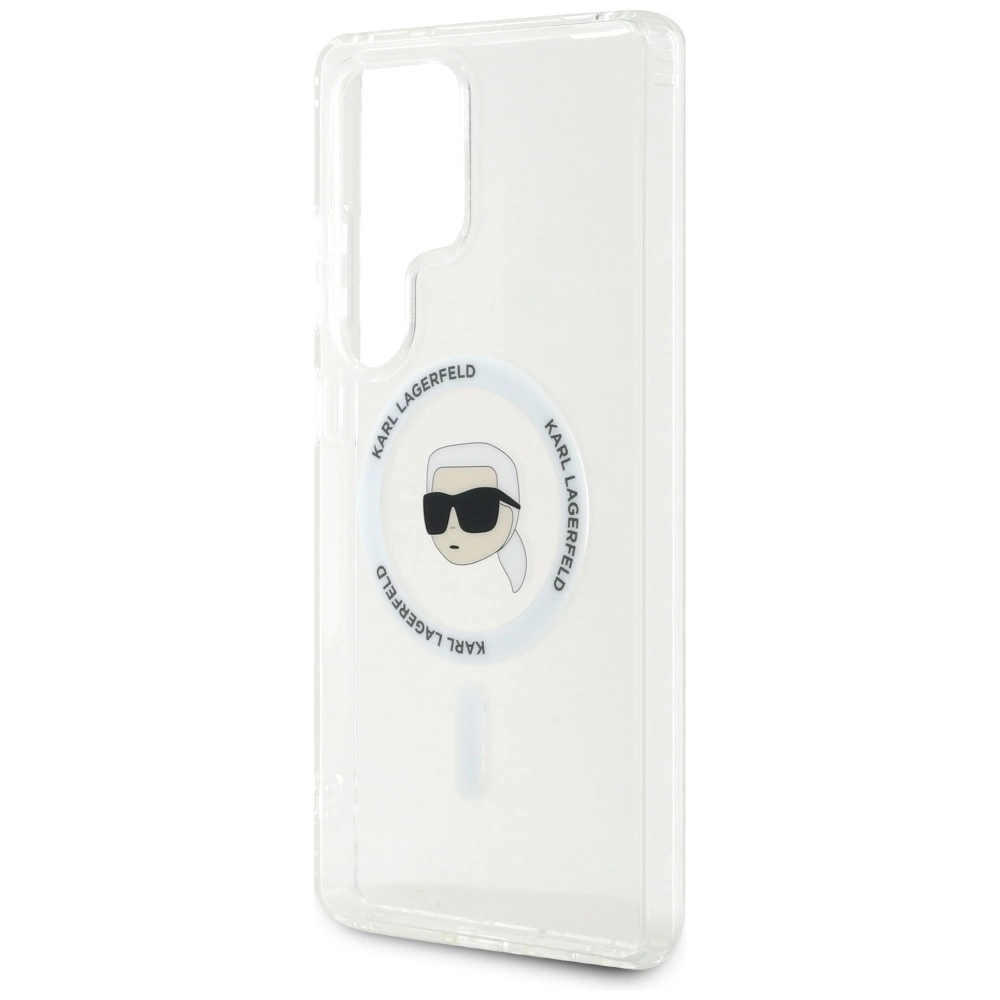 Case Karl Lagerfeld Button Karl Head Printed Logo MagSafe Samsung Galaxy S25 Ultra whiteeng
