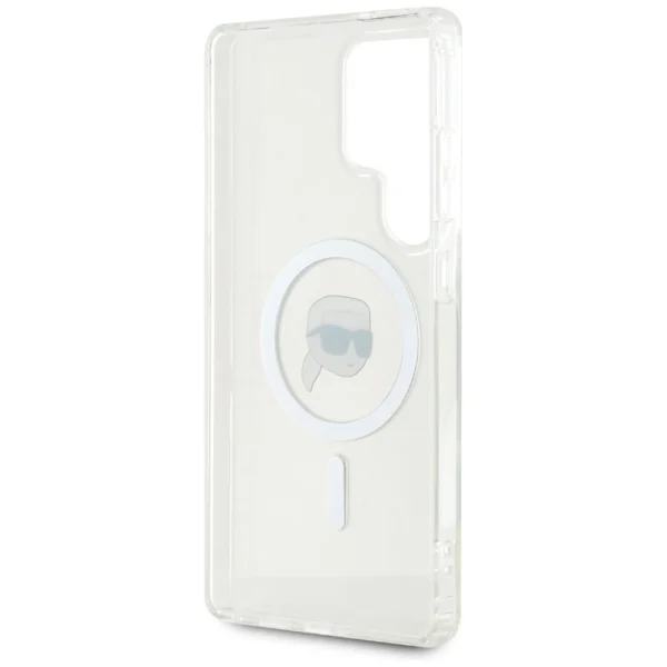 Case Karl Lagerfeld Button Karl Head Printed Logo MagSafe Samsung Galaxy S25 Ultra whiteeng