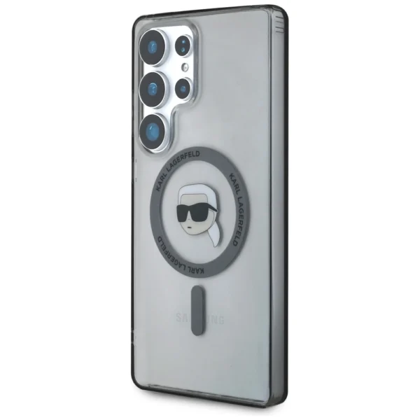 Case Karl Lagerfeld Button Karl Head Printed Logo MagSafe Samsung Galaxy S25 Ultra blackeng