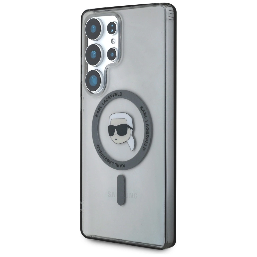 Case Karl Lagerfeld Button Karl Head Printed Logo MagSafe Samsung Galaxy S25 Ultra blackeng