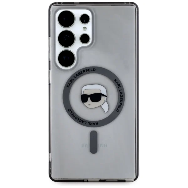 Case Karl Lagerfeld Button Karl Head Printed Logo MagSafe Samsung Galaxy S25 Ultra blackeng