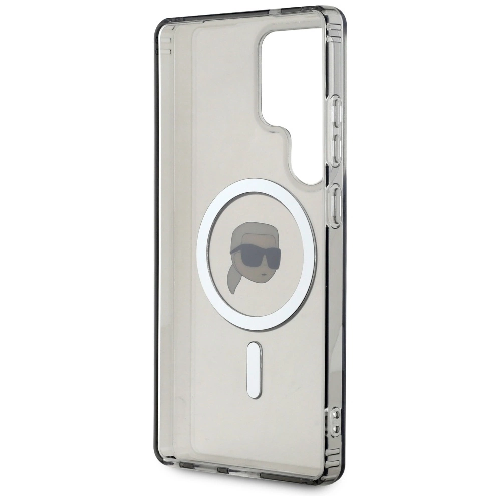 Case Karl Lagerfeld Button Karl Head Printed Logo MagSafe Samsung Galaxy S25 Ultra blackeng
