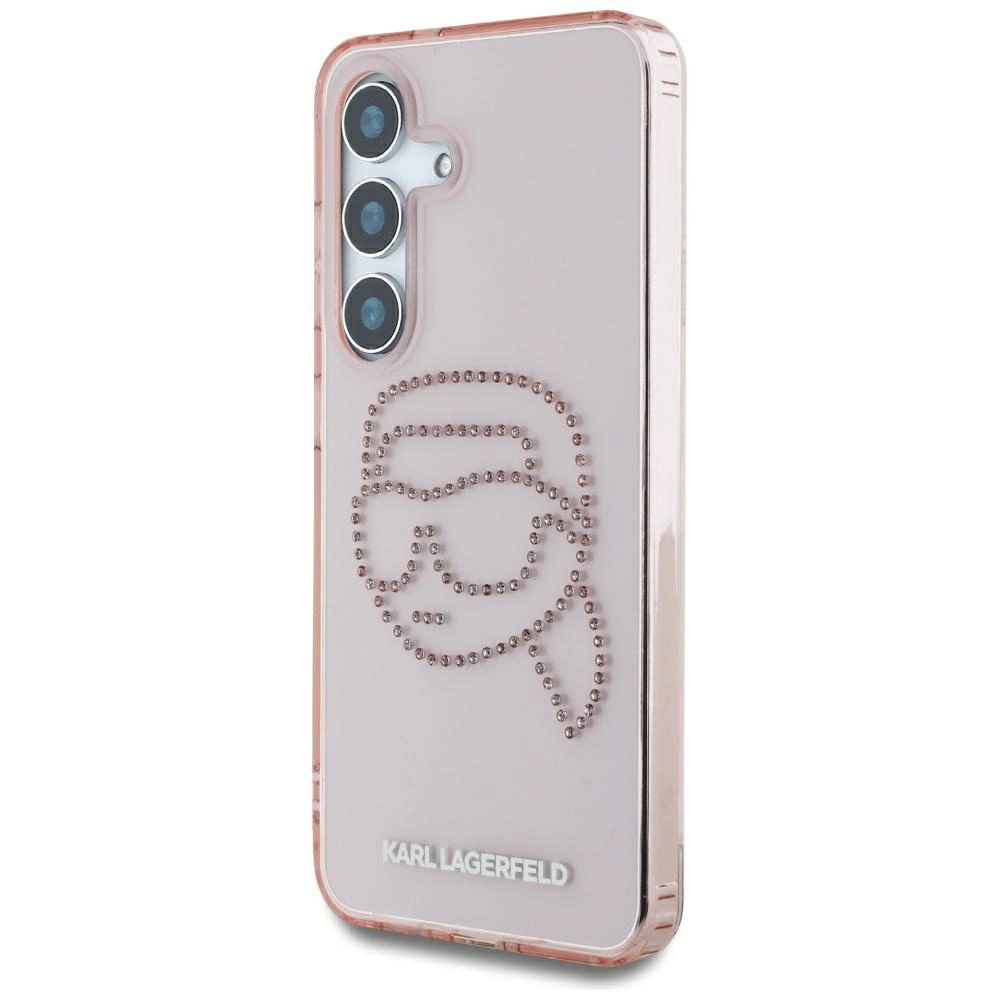 Karl Lagerfeld Rhinestones K. Head Logo Samsung Galaxy S25 Case Pinkeng