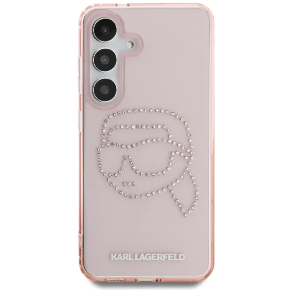 Karl Lagerfeld Rhinestones K. Head Logo Samsung Galaxy S25 Case Pinkeng