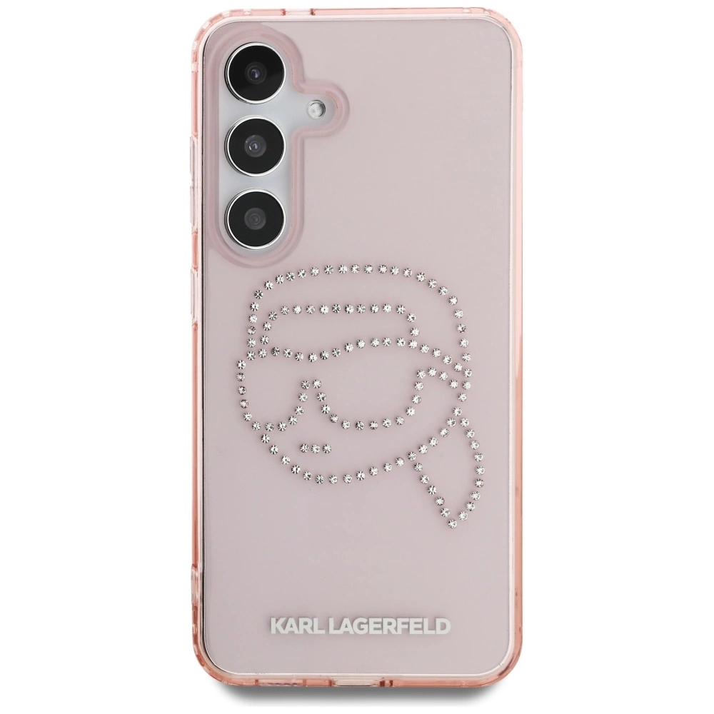 Karl Lagerfeld Rhinestones K. Head Logo Samsung Galaxy S25 Case Pinkeng