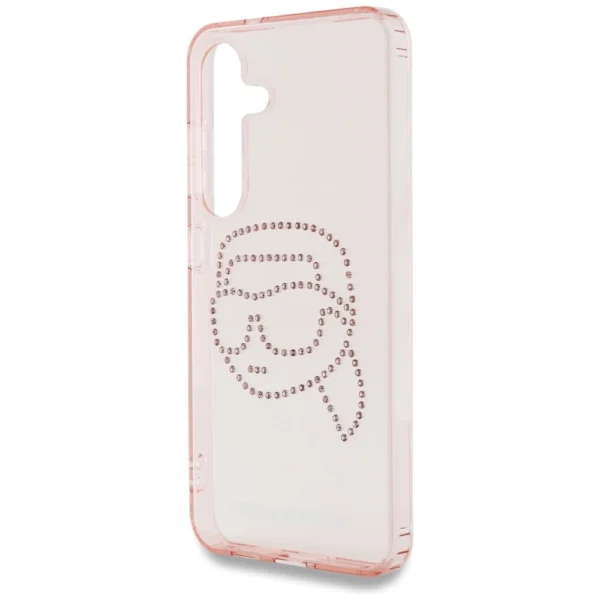 Karl Lagerfeld Rhinestones K. Head Logo Samsung Galaxy S25 Case Pinkeng