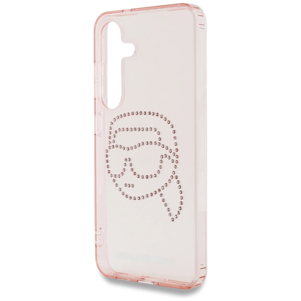 Karl Lagerfeld Rhinestones K. Head Logo Samsung Galaxy S25 Case Pinkeng