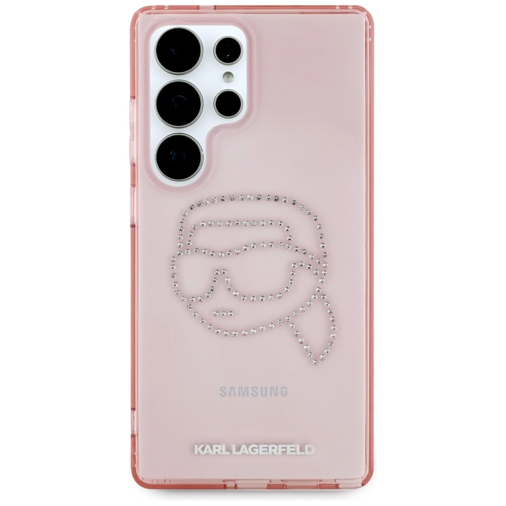 Karl Lagerfeld Rhinestones K. Head Logo Samsung Galaxy S25 Ultra Case Pinkeng
