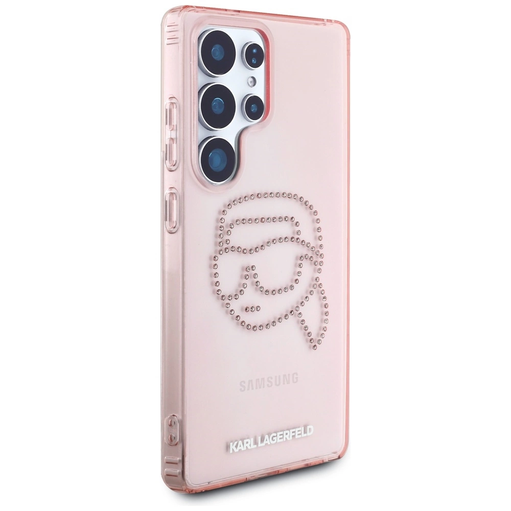 Karl Lagerfeld Rhinestones K. Head Logo Samsung Galaxy S25 Ultra Case Pinkeng