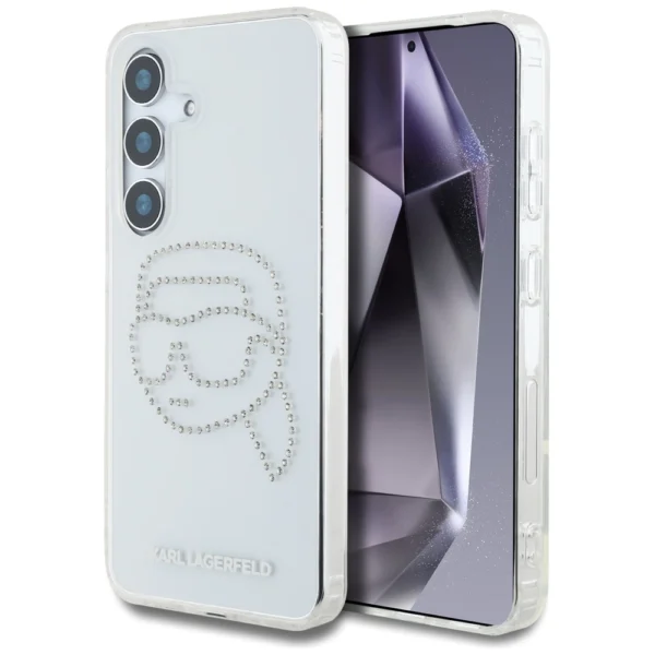 Case Karl Lagerfeld Rhinestones Karl Head Logo Samsung Galaxy S25 transparenteng