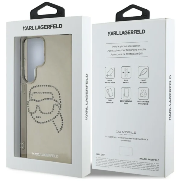 Case Karl Lagerfeld Rhinestones Karl Head Logo Samsung Galaxy S25 Ultra blackeng