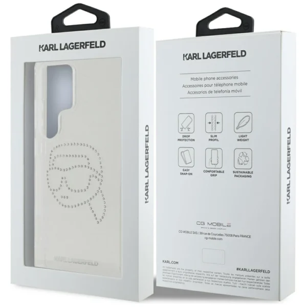 Case Karl Lagerfeld Rhinestones Karl Head Logo Samsung Galaxy S25 Ultra transparenteng