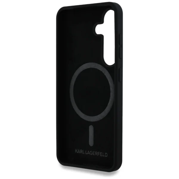 Karl Lagerfeld Silicone Double Heads And Circle MagSafe Samsung Galaxy S25 case blackeng