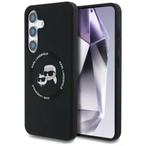 Karl Lagerfeld Silicone Double Heads And Circle MagSafe Samsung Galaxy S25 Plus case blackeng
