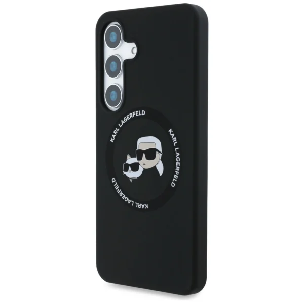 Karl Lagerfeld Silicone Double Heads And Circle MagSafe Samsung Galaxy S25 Plus case blackeng