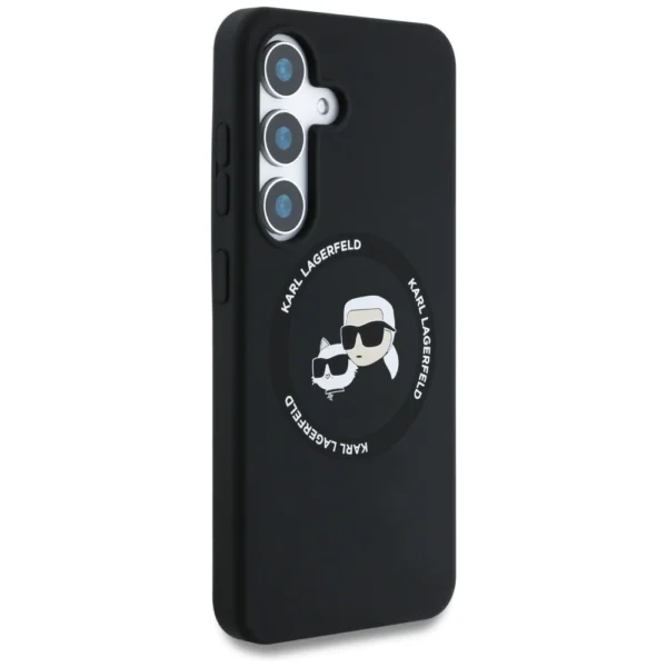 Karl Lagerfeld Silicone Double Heads And Circle MagSafe Samsung Galaxy S25 Plus case blackeng