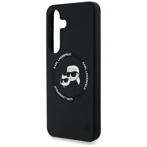 Karl Lagerfeld Silicone Double Heads And Circle MagSafe Samsung Galaxy S25 Plus case blackeng