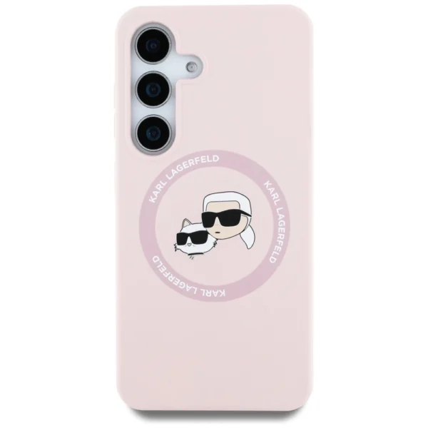 Karl Lagerfeld Silicone Double Heads And Circle MagSafe Samsung Galaxy S25 Case Pinkeng
