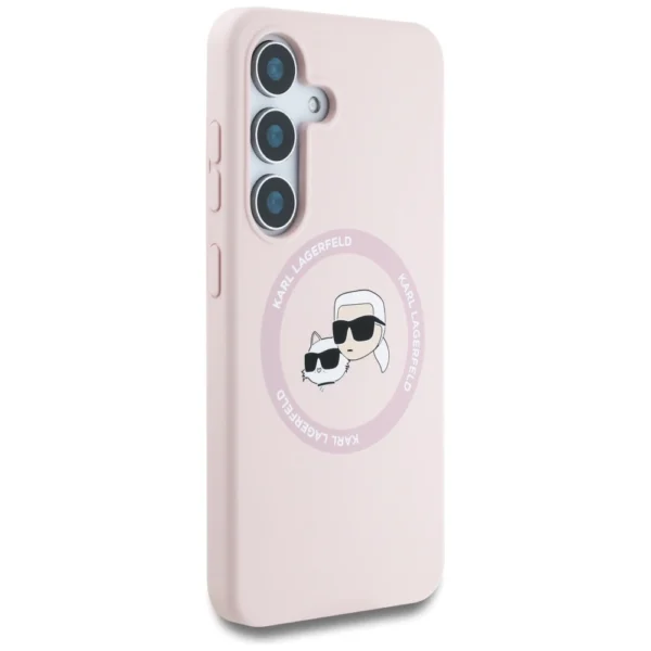 Karl Lagerfeld Silicone Double Heads And Circle MagSafe Samsung Galaxy S25 Case Pinkeng